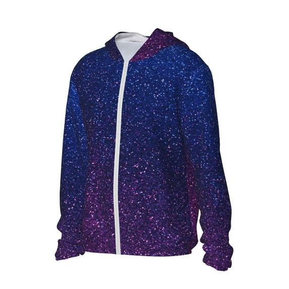 Uemuo Neon Glitter Pattern Women's Full Zip UPF 50+ Sun Protection Hoodie Jacket Long Sleeve Sun Shirt Hiking Outdoor Performance with Pockets-
