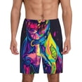thumbnail image 1 of Uemuo Neon Pop Art Pitbull Pattern Men's Short Pajama Pants – Soft & Breathable Lounge Shorts, Elastic Waistband with Pockets, Lightweight Sleepwear for All-Season Comfort-4X-Large, 1 of 6