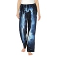 thumbnail image 1 of Uemuo Night Scene of Wolves Pattern Women's Wide Leg Palazzo Lounge Pants with Pockets Light Weight Loose Comfy Casual Pajama Pants-Medium, 1 of 9