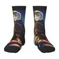 thumbnail image 1 of Uemuo Night Sky Bald Eagle Printed Kids Boys Socks Seamless Crew Socks Crazy Funny Athletic Sport Socks for Children, 1 of 6