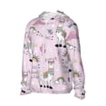 thumbnail image 1 of Uemuo No Drama Llama Pattern Women's Full Zip UPF 50+ Sun Protection Hoodie Jacket Long Sleeve Sun Shirt Hiking Outdoor Performance with Pockets-X-Large, 1 of 9