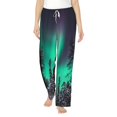 thumbnail image 1 of Uemuo Northern Lights 2 Pattern Women's Wide Leg Palazzo Lounge Pants with Pockets Light Weight Loose Comfy Casual Pajama Pants-Medium, 1 of 9