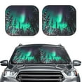 thumbnail image 1 of Uemuo Northern Lights 2 Printed 2 PCS Car Windshield Sun Shade, Auto Sun Heat and UV Rays Blocker, Foldable Automotive Front Window Sunshade Protector, 1 of 7