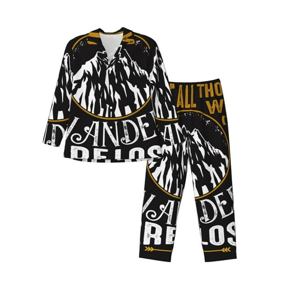 Uemuo Not All Those Who Wander Are Lost 1 Pattern 2-Piece Loungewear Set - Men’s Soft Sleepwear, Cozy Winter PJs, Comfy Sleep Set-