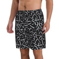 thumbnail image 1 of Uemuo Numbers Pattern Men's Swim Trunks Hawaiian Beach Bathing Suit Swimsuits Beach Quick-Dry Shorts with Pockets-Small, 1 of 9