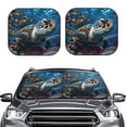 thumbnail image 1 of Uemuo Ocean Coral Turtle Printed 2 PCS Car Windshield Sun Shade, Auto Sun Heat and UV Rays Blocker, Foldable Automotive Front Window Sunshade Protector, 1 of 7