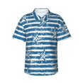 thumbnail image 1 of Uemuo Ocean on Striped Printed Regular Fit Short Sleeve Casual Hawaiian Shirt for Men,Aloha shirt,Tropical shirt,Floral print shirt,Vacation Beach shirt-Small, 1 of 9