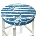 thumbnail image 1 of Uemuo Ocean on Striped Pattern Round Bar Stool Seat Covers Washable Stool Cushion Slipcover Elastic Bar Chair Covers-14 inch, 1 of 7