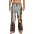 thumbnail image 1 of Uemuo Oil Lamp Coffee Beans Pattern Men's Wide Leg Palazzo Lounge Pants with Pockets Light Weight Loose Comfy Casual Pajama Pants-Medium, 1 of 9