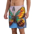 thumbnail image 1 of Uemuo Oil Painting Beautiful Butterfly Pattern Men's Swim Trunks Hawaiian Beach Bathing Suit Swimsuits Beach Quick-Dry Shorts with Pockets-X-Large, 1 of 9
