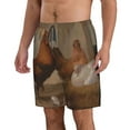thumbnail image 1 of Uemuo Oil Painting Chicken And Duck Pattern Men's Swim Trunks Hawaiian Beach Bathing Suit Swimsuits Beach Quick-Dry Shorts with Pockets-Medium, 1 of 9