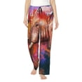 thumbnail image 1 of Uemuo Oil Paintings of Elephants Pattern Women's Wide Leg Palazzo Lounge Pants with Pockets Light Weight Loose Comfy Casual Pajama Pants-Large, 1 of 9