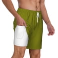 thumbnail image 1 of Uemuo Olive Pattern Mens Swim Trunks Quick Dry Board Shorts with Mesh Lining, Stretch Beach Shorts Quick Dry No-Chafing Board Shorts-XX-Large, 1 of 9