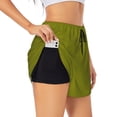 thumbnail image 1 of Uemuo Olive Pattern Women's Athletic Shorts High Waisted Running Shorts with Liner Pockets Gym Elastic Workout Shorts-, 1 of 9