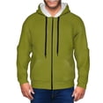 thumbnail image 1 of Uemuo Olive for Men's Fashion Full-zip Hoodies & Sweatshirts with Kangaroo Pocket, Zip-up Hooded Sweatshirt, Moisture Wicking & Breathable-Medium, 1 of 5