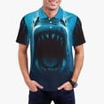 thumbnail image 1 of Uemuo Open-Mouthed Shark for Men’s Golf Shirt – Premium Pique Cotton Polo, Soft & Breathable Casual Short Sleeve Shirt, Comfortable Activewear for Sports & Leisure-Small, 1 of 6