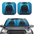 thumbnail image 1 of Uemuo Open-Mouthed Shark Printed 2 PCS Car Windshield Sun Shade, Auto Sun Heat and UV Rays Blocker, Foldable Automotive Front Window Sunshade Protector, 1 of 7
