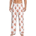 thumbnail image 1 of Uemuo Orange Fox Pattern Men's Wide Leg Palazzo Lounge Pants with Pockets Light Weight Loose Comfy Casual Pajama Pants-XX-Large, 1 of 9