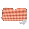 thumbnail image 1 of Uemuo Orange Gingham Pattern Accordion Car Windshield Sun Shade, Foldable Reflective Sun Visor for Car, Reflector Windshield Sunshade-Small, 1 of 7