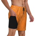 thumbnail image 1 of Uemuo Orange Glitter2 Pattern Mens Swim Trunks Quick Dry Board Shorts with Mesh Lining, Stretch Beach Shorts Quick Dry No-Chafing Board Shorts-Medium, 1 of 9