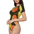 thumbnail image 1 of Uemuo Orange Lemon Pattern Women's One Piece Short Sleeve Swimsuit Rash Guard Surfing Modest Quick-drying Swimsuit Beach Essentials-Large, 1 of 9