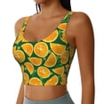 thumbnail image 1 of Uemuo Orange Lemon Pattern Women's Sports Bra - High Impact Support, Breathable, and Comfortable Athletic Bra for Running, Yoga, and Workouts, 1 of 9