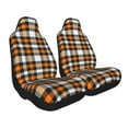 thumbnail image 1 of Uemuo Orange Plaid Pattern Car Seat Covers for Front Seats Waterproof Seat Covers for Cars, Universal Auto Front Seats Protector Fits for Car-2 PCS, 1 of 6