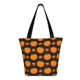 thumbnail image 1 of Uemuo Orange Pumpkin And Autumn Maple Print Tote Bags for Women,Large Capacity Corduroy Bag,Reusable Grocery Shoulder Bag,Beach Tote with Zipper Closure, Daily Essentials, 1 of 7