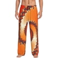 thumbnail image 1 of Uemuo Orange Rotating Pattern Men's Wide Leg Palazzo Lounge Pants with Pockets Light Weight Loose Comfy Casual Pajama Pants-, 1 of 9