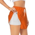 thumbnail image 1 of Uemuo Orange Scales Pattern Women's Athletic Shorts High Waisted Running Shorts with Liner Pockets Gym Elastic Workout Shorts-XX-Large, 1 of 9