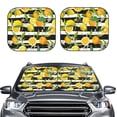 thumbnail image 1 of Uemuo Orange and Lemon Printed 2 PCS Car Windshield Sun Shade, Auto Sun Heat and UV Rays Blocker, Foldable Automotive Front Window Sunshade Protector, 1 of 7