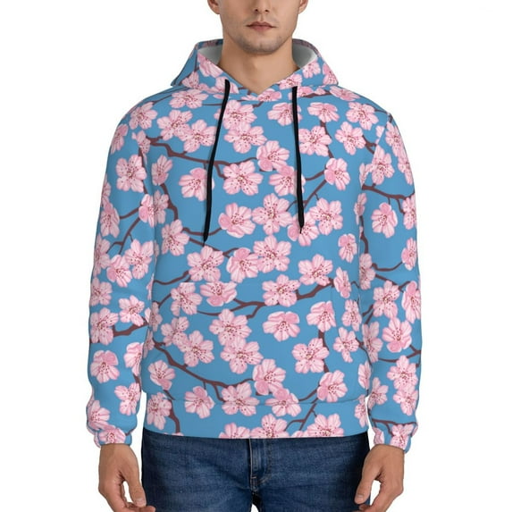 Uemuo Orchids Flowers Pattern Men's Hoodie - Casual Pullover Hoodie with Kangaroo Pocket, Stylish Hooded Sweatshirt for Everyday Wear-4X-Large