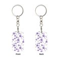 thumbnail image 1 of Uemuo Orchids Flowers Pattern Rectangular Metal Keychain - Durable, Stylish, and Personalized Key Ring for Men and Women,Engraved Keychain,Gift Slim Sturdy Keychain, 1 of 7