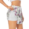 thumbnail image 1 of Uemuo Orchids Flowers Pattern Women's Athletic Shorts High Waisted Running Shorts with Liner Pockets Gym Elastic Workout Shorts-Medium, 1 of 9