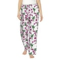 thumbnail image 1 of Uemuo Orchids Flowers Pattern Women's Wide Leg Palazzo Lounge Pants with Pockets Light Weight Loose Comfy Casual Pajama Pants-Large, 1 of 9