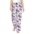 thumbnail image 1 of Uemuo Orchids Flowers Pattern Women's Wide Leg Palazzo Lounge Pants with Pockets Light Weight Loose Comfy Casual Pajama Pants-, 1 of 9