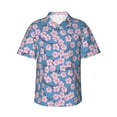 thumbnail image 1 of Uemuo Orchids Flowers Printed Regular Fit Short Sleeve Casual Hawaiian Shirt for Men,Aloha shirt,Tropical shirt,Floral print shirt,Vacation Beach shirt-Large, 1 of 9