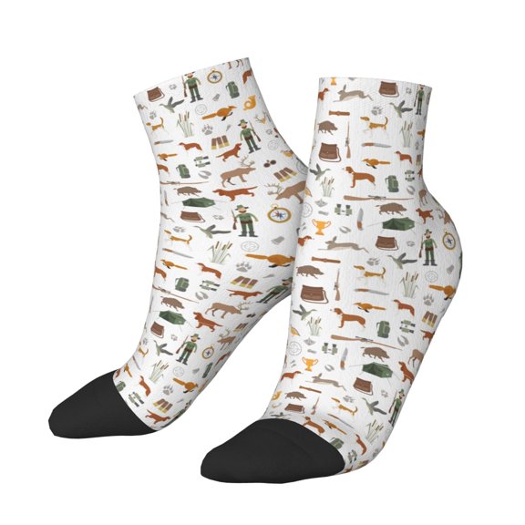Uemuo Outdoor Living Printed Crew Socks, Moisture-Wicking Socks, Athletic Socks for Men Breathable Cushion Socks Casual Sport Socks for Running Traveling