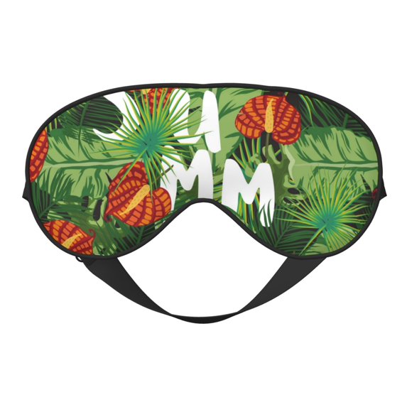 Uemuo Palm Leaves And Tropical Flowers Pattern Sleep Eye Mask - Light Blocking Sleep Mask Blocking Out Light Perfectly, Soft and Comfortable Night Eye Mask, Eye Blinder
