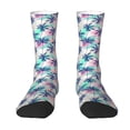 thumbnail image 1 of Uemuo Palm Leaves Pattern Women's Crew Socks, Soft Durable Breathable Moisture-Wicking with Odor Control Cotton socks, 1 of 9