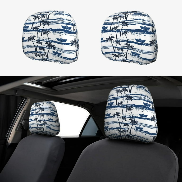 Uemuo Palm Tree Printed 2 PCS Car All Inclusive Headrest Cover Headrest Protector Soft Elastic Breathable Seat Headrest Anti Dirty Cover Headrest Cover Protector Walmart