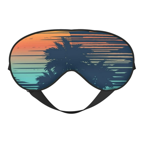 Uemuo Palm Trees Pattern Sleep Eye Mask - Light Blocking Sleep Mask Blocking Out Light Perfectly, Soft and Comfortable Night Eye Mask, Eye Blinder