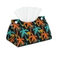 thumbnail image 1 of Uemuo Palm Trees Pattern Tissue Box Cover Holder, Triangle with Bottom Belt - PVC Leather Decorative Organizer for Tabletop, Bathroom, Car, Office, 1 of 9