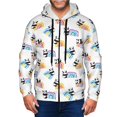 thumbnail image 1 of Uemuo Panda And Rainbow for Men's Fashion Full-zip Hoodies & Sweatshirts with Kangaroo Pocket, Zip-up Hooded Sweatshirt, Moisture Wicking & Breathable-Medium, 1 of 5