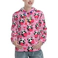 thumbnail image 1 of Uemuo Panda Heart Valentine Pattern Women's Hoodie with Eye-catching Drawstrings- Casual Pullover Hoodie with Kangaroo Pocket, Stylish Hooded Sweatshirt-Medium, 1 of 7