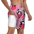 thumbnail image 1 of Uemuo Panda Heart Valentine Pink Pattern Mens Swim Trunks Quick Dry Board Shorts with Mesh Lining, Stretch Beach Shorts Quick Dry No-Chafing Board Shorts-X-Large, 1 of 9