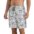 thumbnail image 1 of Uemuo Pandas Between Clouds and Stars Pattern Men's Swim Trunks Hawaiian Beach Bathing Suit Swimsuits Beach Quick-Dry Shorts with Pockets-Large, 1 of 9
