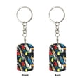 thumbnail image 1 of Uemuo Parrot Pattern Rectangular Metal Keychain - Durable, Stylish, and Personalized Key Ring for Men and Women,Engraved Keychain,Gift Slim Sturdy Keychain, 1 of 7