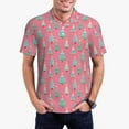 thumbnail image 1 of Uemuo Pastel Christmas Trees on Pink for Men’s Golf Shirt – Premium Pique Cotton Polo, Soft & Breathable Casual Short Sleeve Shirt, Comfortable Activewear for Sports & Leisure-4X-Large, 1 of 6