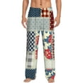thumbnail image 1 of Uemuo Patchwork In Country Style Pattern Men's Wide Leg Palazzo Lounge Pants with Pockets Light Weight Loose Comfy Casual Pajama Pants-Medium, 1 of 9